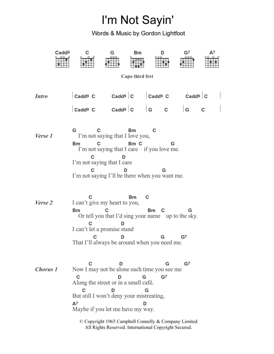 I'm Not Sayin' Acoustic Guitar scores gallery preview page 1
