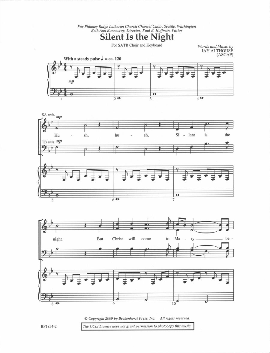 Silent Is the Night Silent Is the Night 4-Part scores gallery preview page 2