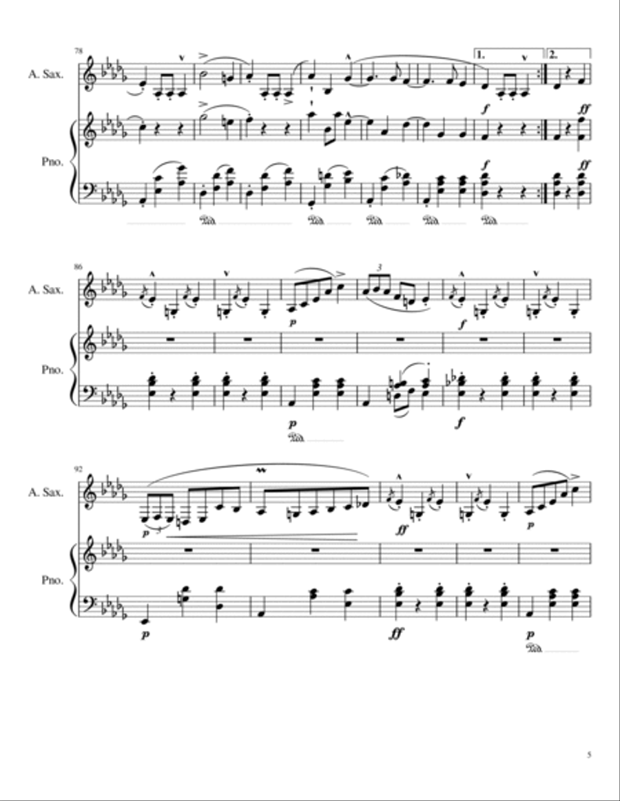 Waltz in Eb Major Op. 18 (Grande Valse Brilliante) Alto Saxophone scores gallery preview page 5