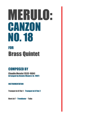 "Canzon No. 18" for Brass Quintet - Claudio Merulo