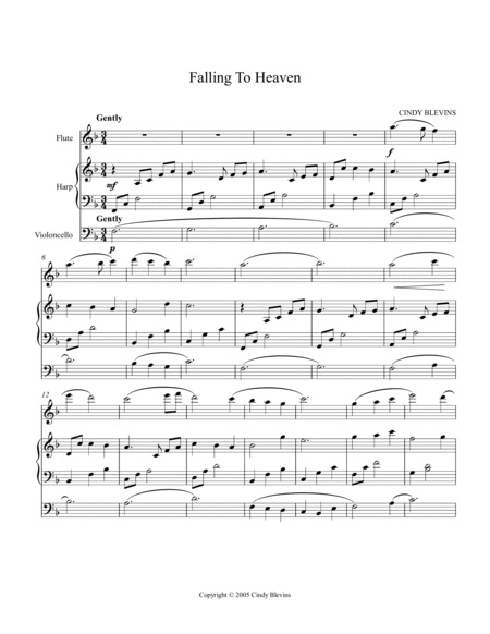 Falling To Heaven, an original song for Harp, Flute and Cello image number null
