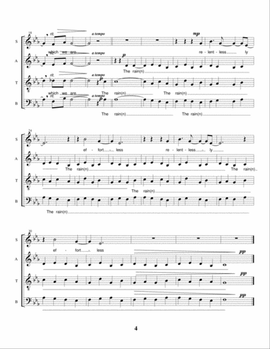 Eight Short Poems by Cid Corman for SATB choir and piano 4-Part scores gallery preview page 5