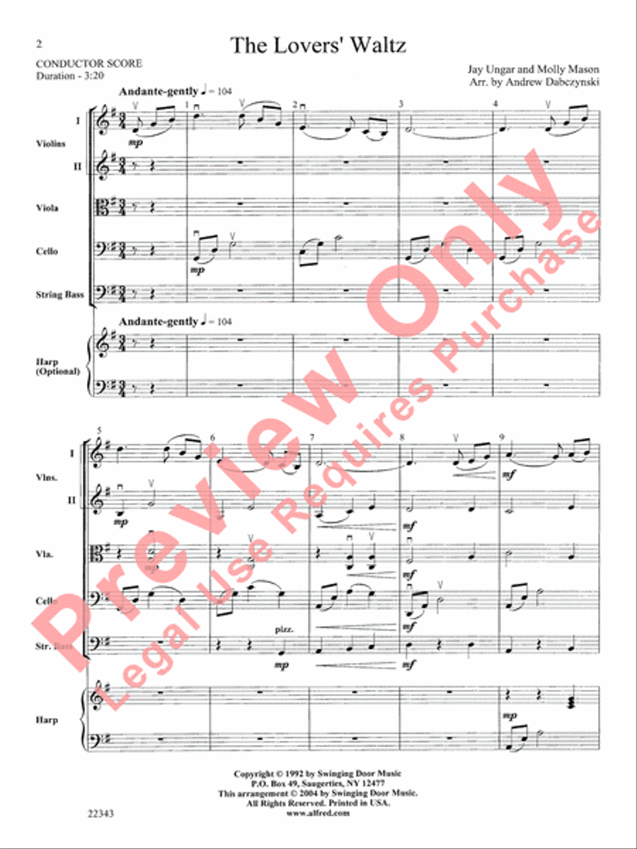 The Lovers' Waltz String Orchestra scores gallery preview page 3