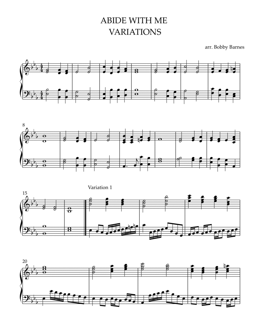 Abide With Me Variations Piano Solo scores gallery preview page 1