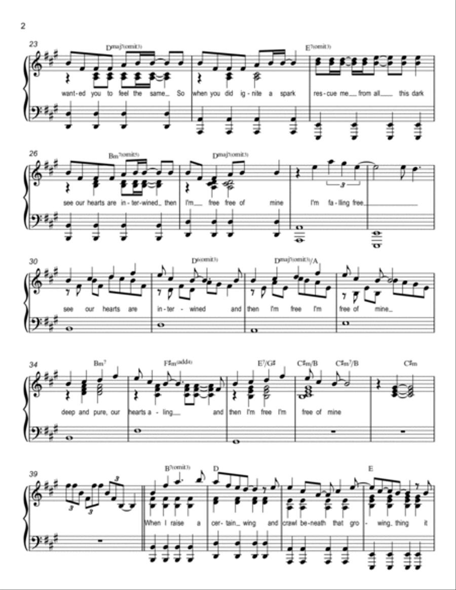 Falling Free Piano Solo scores gallery preview page 2