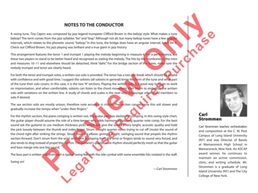 Tiny Capers Tiny Capers Jazz Ensemble scores gallery preview page 3
