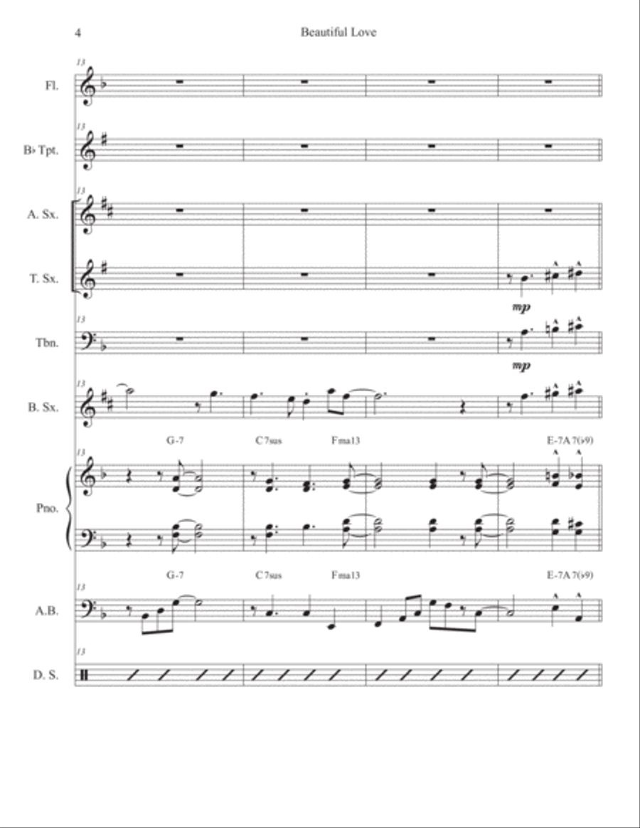 Beautiful Love Large Ensemble scores gallery preview page 4