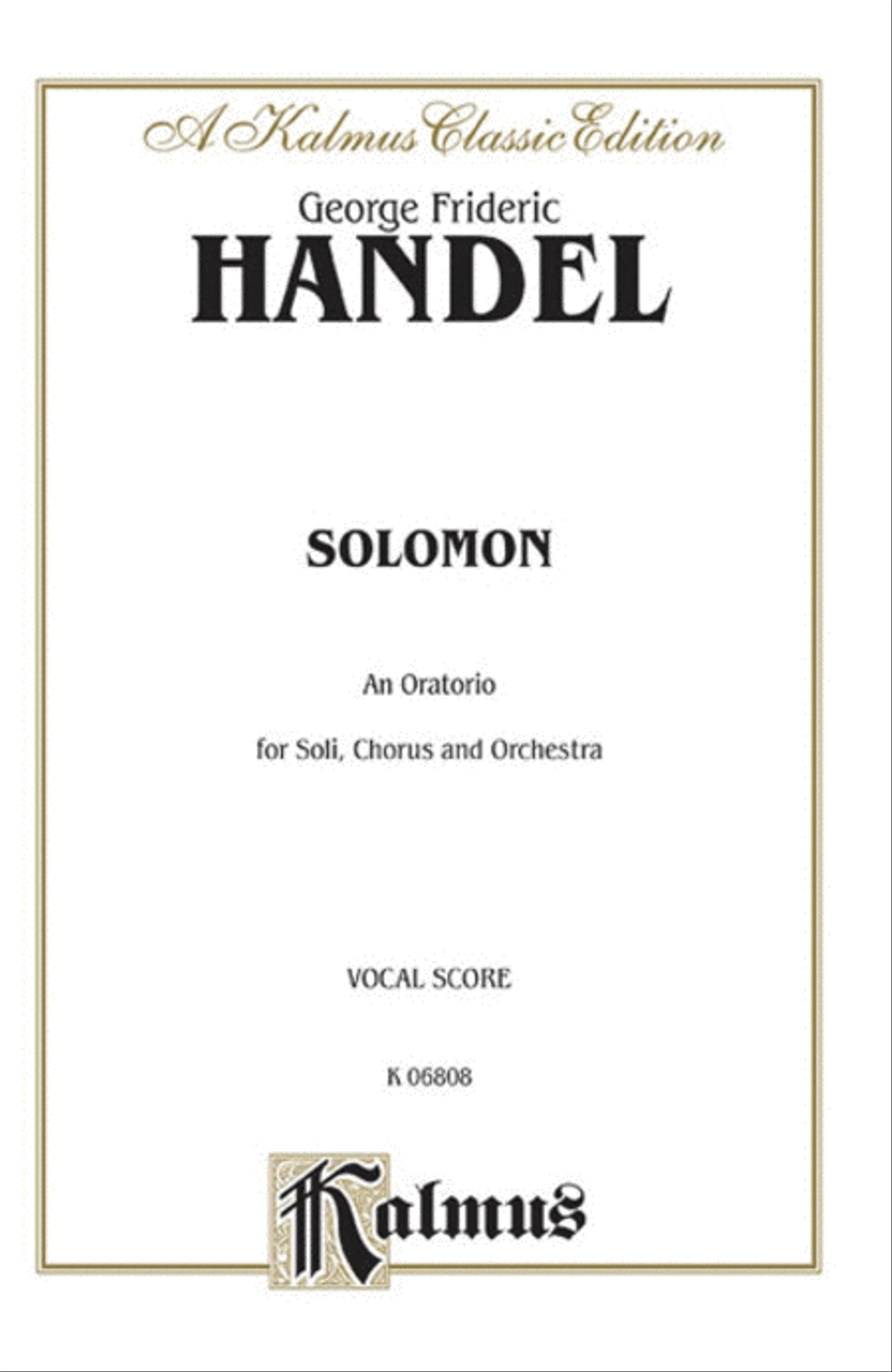 Solomon (1749) 4-Part scores gallery preview page 1