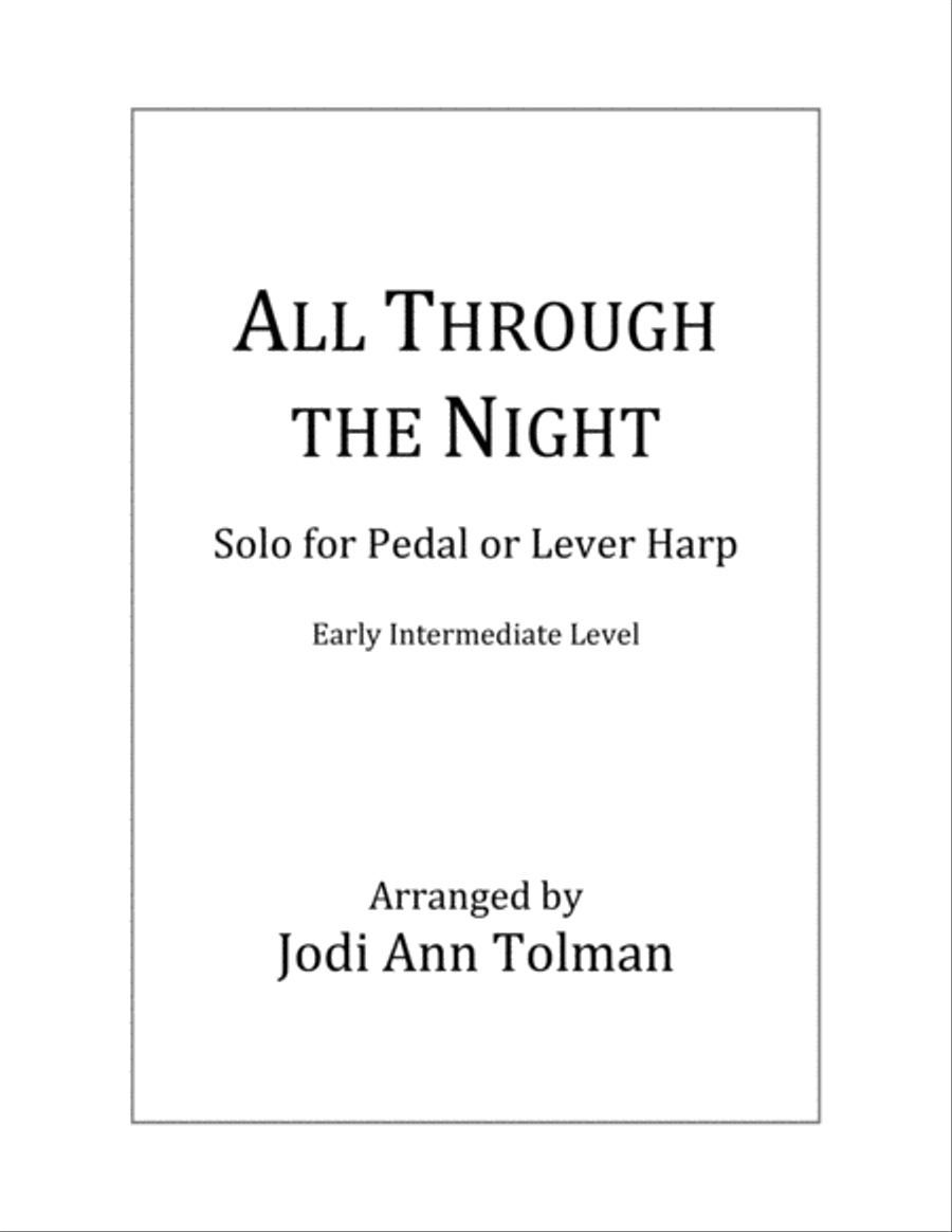 All Through the Night, Harp Solo Harp scores gallery preview page 1