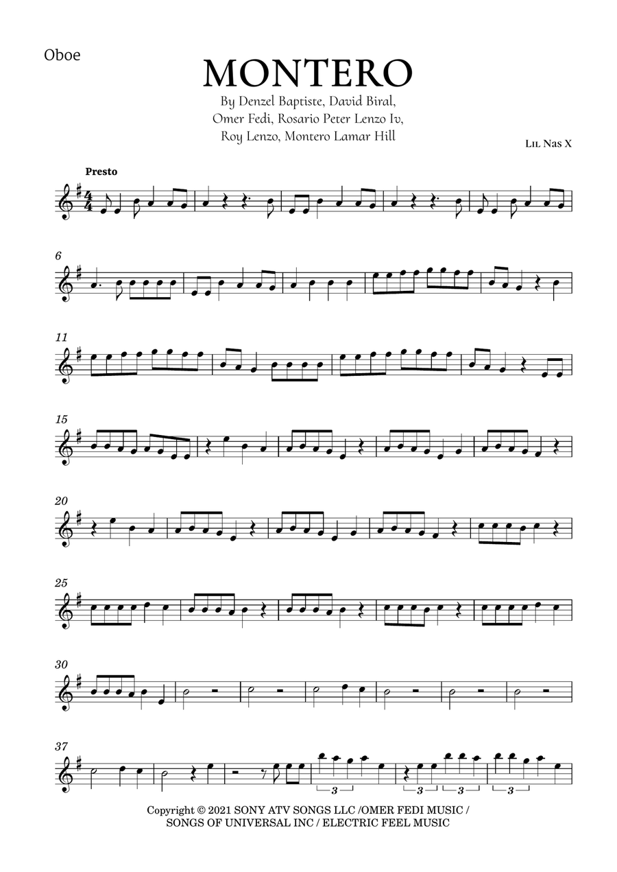 Montero Oboe Solo scores gallery preview page 2
