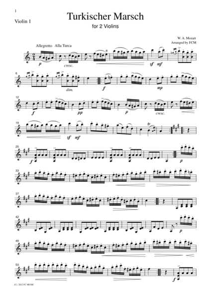 2 Violins Mozart Turkischer Marsch