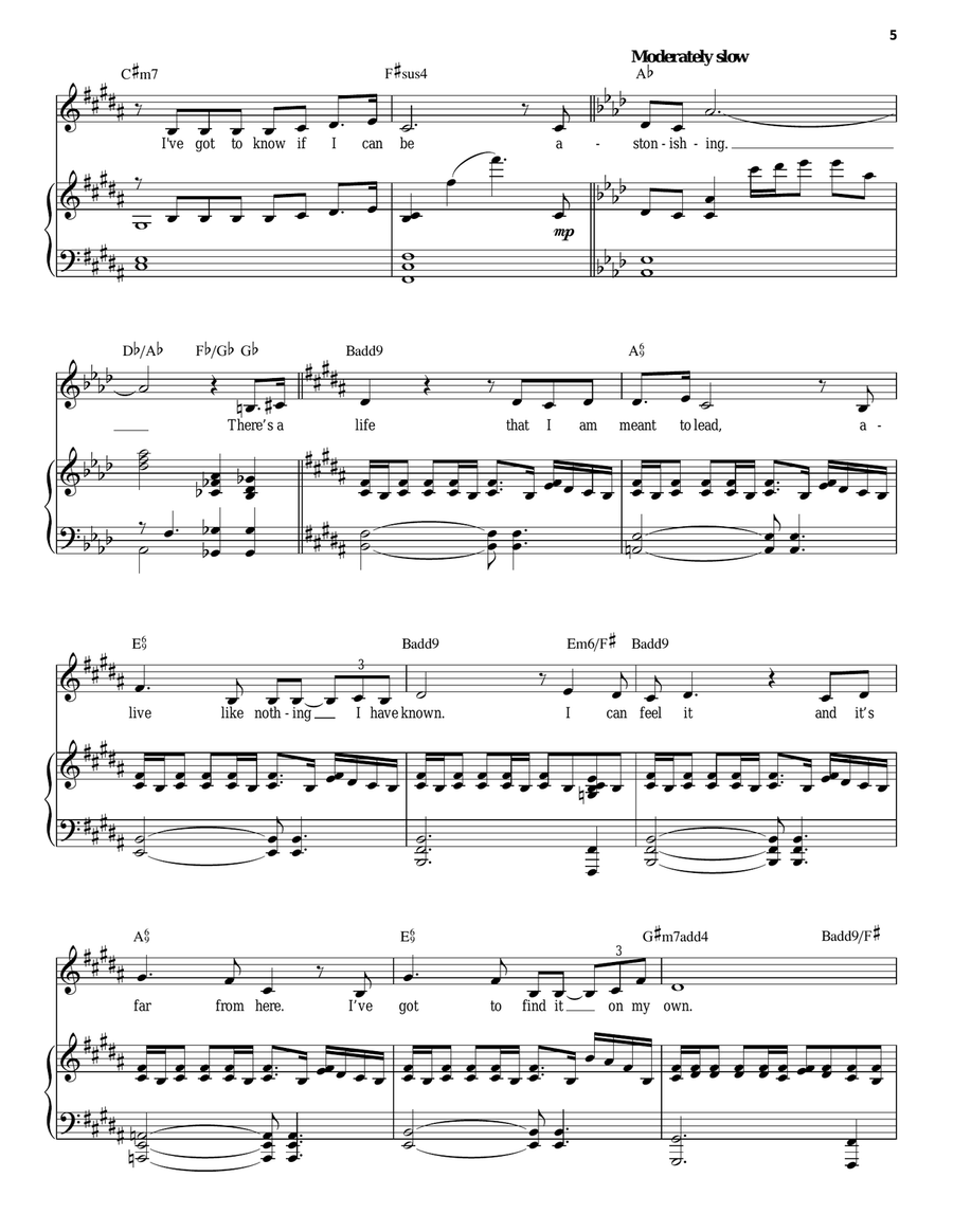 Astonishing Astonishing Piano, Vocal, Guitar scores gallery preview page 5