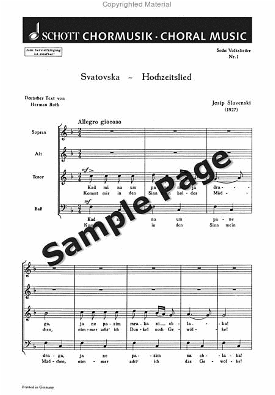 Hochzeitslied 4-Part scores gallery preview page 2