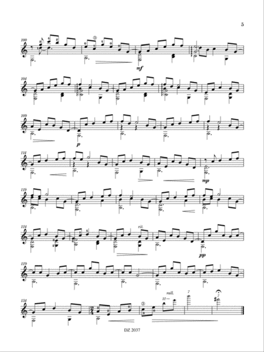 Matin de brume Classical Guitar scores gallery preview page 5