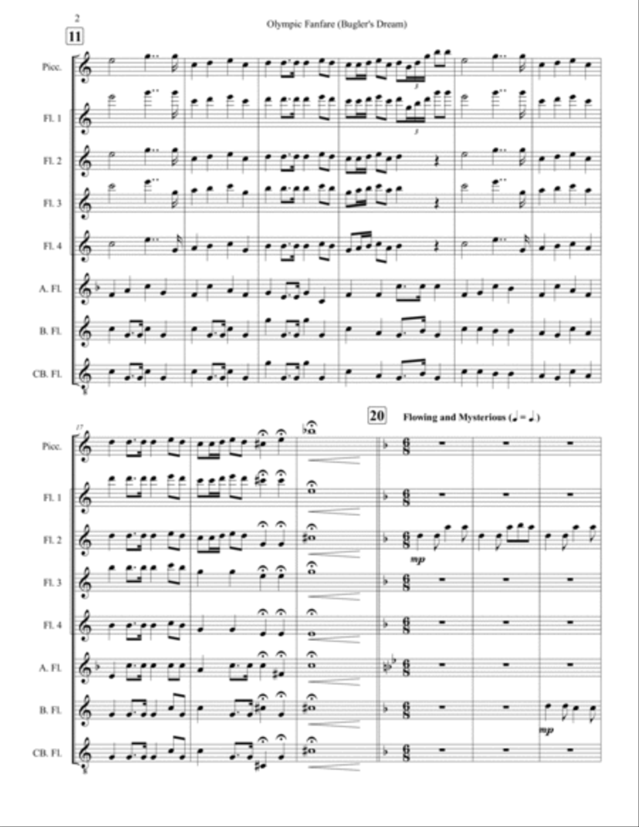 Bugler's Dream (Olympic Fanfare) Flute Choir scores gallery preview page 2