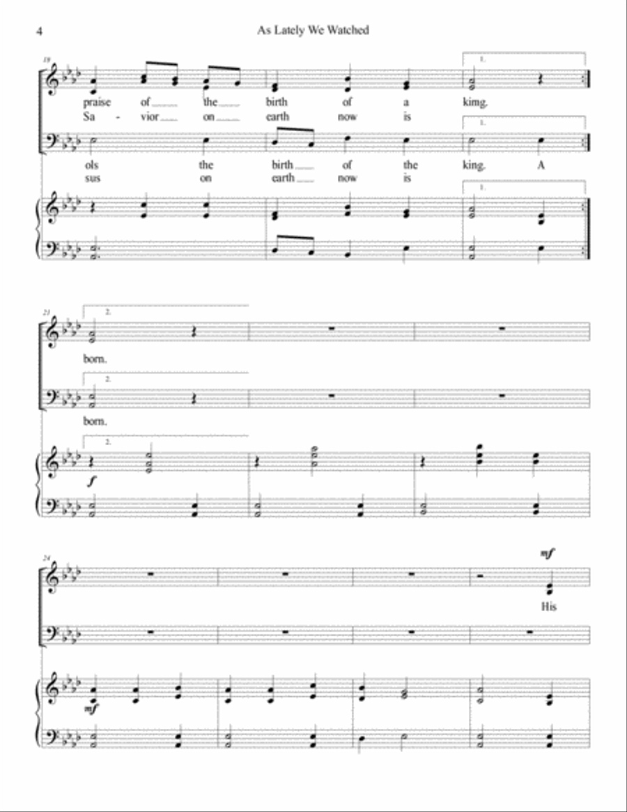 As Lately We Watched 3-Part scores gallery preview page 4
