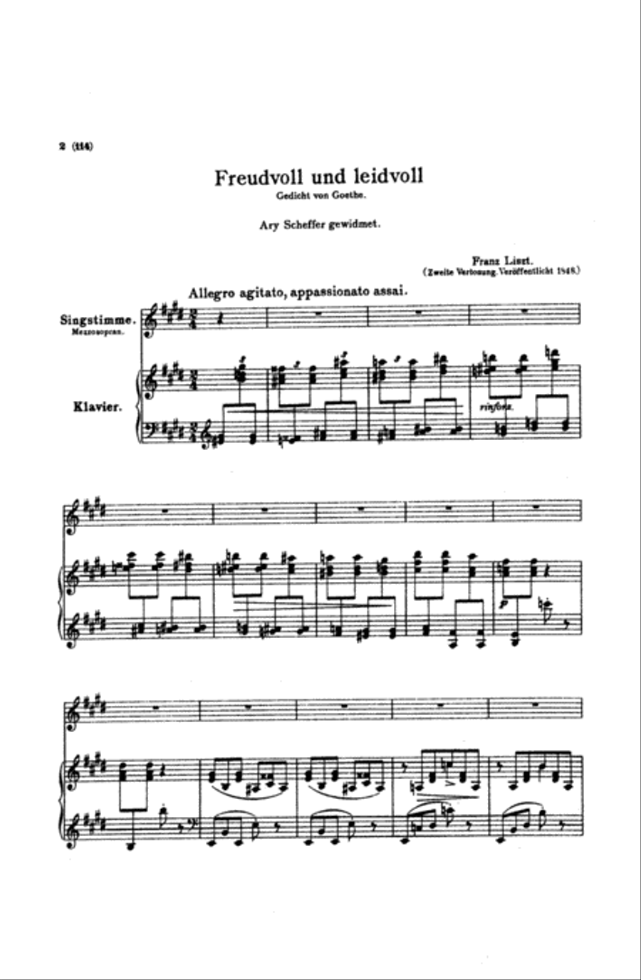 Liszt: Songs, Volume II, Nos. 14-25 (Italian or German) Voice scores gallery preview page 1