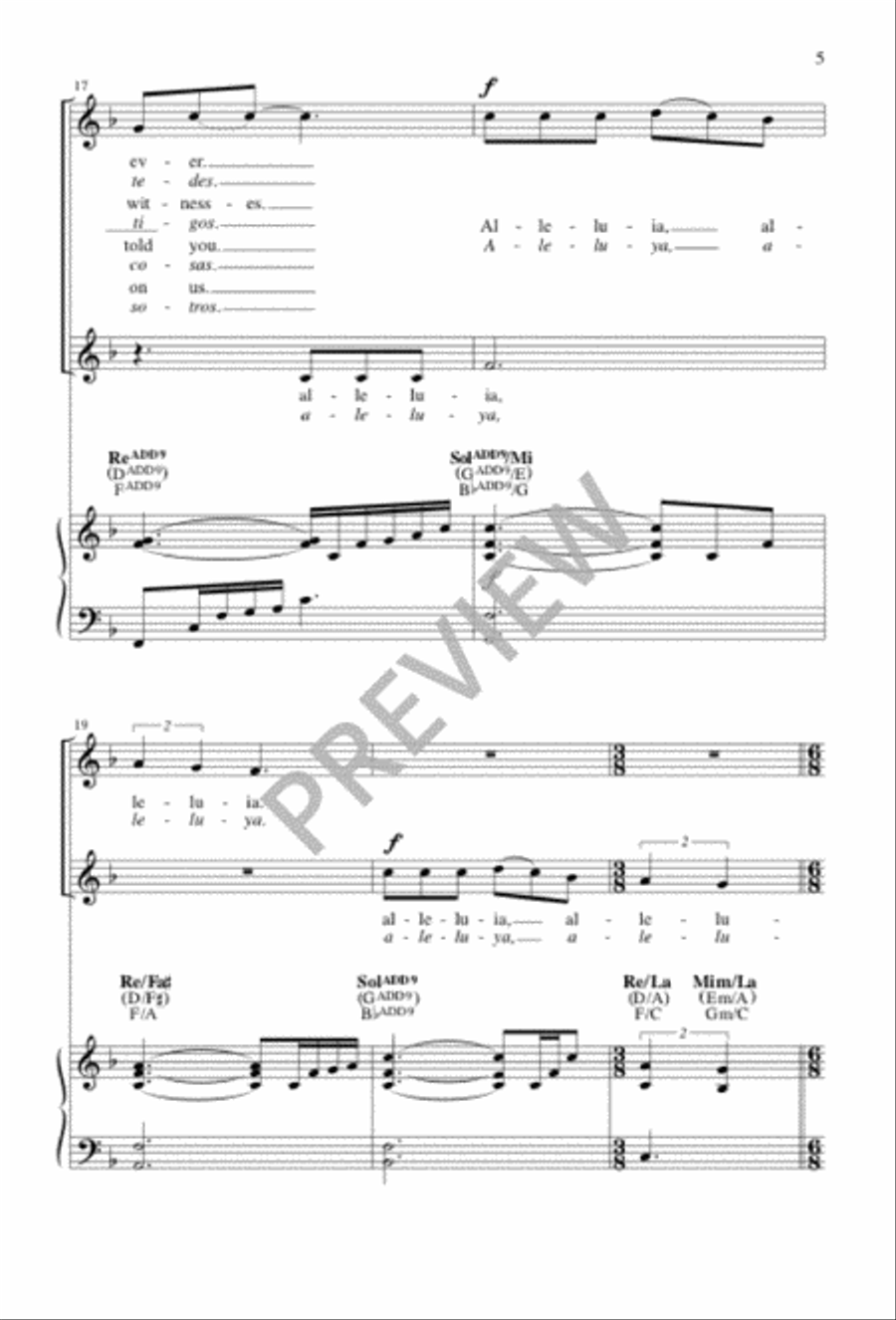 Alleluia: Song of the Spirit / Aleluya: Canto del Espíritu Unison Choir scores gallery preview page 5