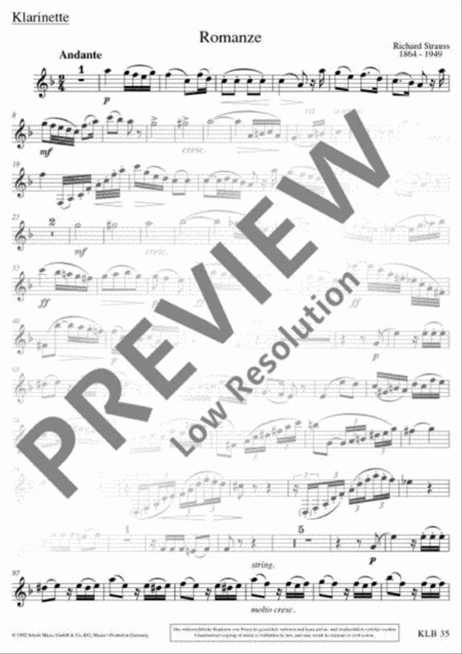 Romance Eb major Romance Eb major Clarinet scores gallery preview page 20