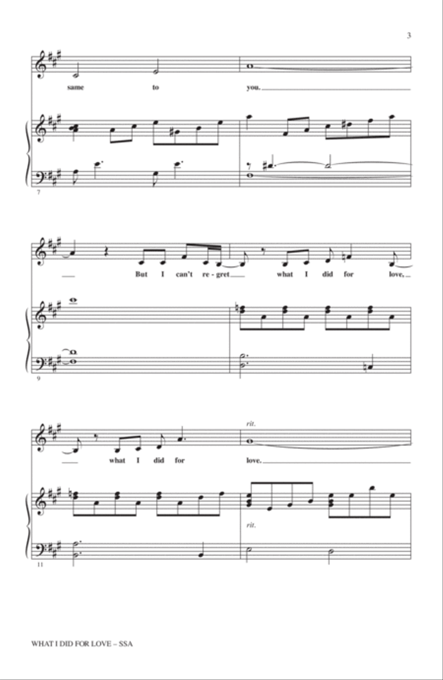 What I Did For Love (from A Chorus Line) (arr. Audrey Snyder) SSA scores gallery preview page 2