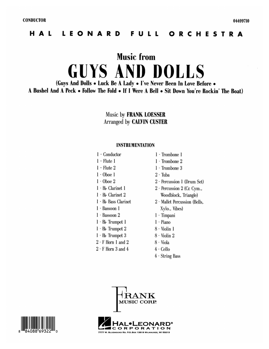 Music from Guys and Dolls (arr. Calvin Custer) - Full Score Full Orchestra scores gallery preview page 1