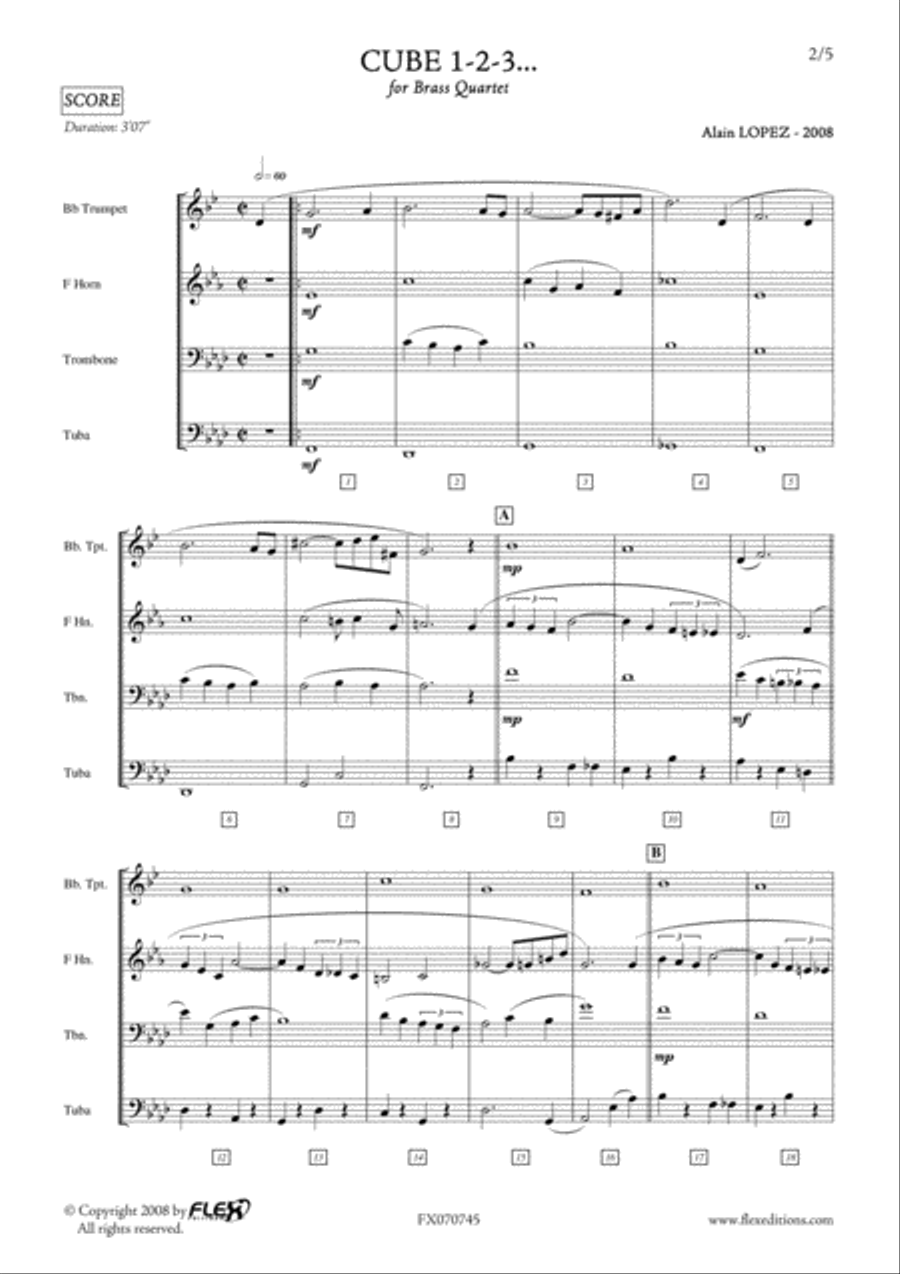 Cube 1-2-3... Brass Quartet scores gallery preview page 2