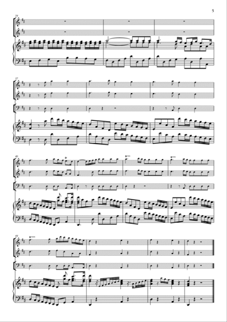 G. F. Handel Suite D major (from Water music) for 1-2 trumpets & organ, timp. ad lib. Trumpet Duet scores gallery preview page 5