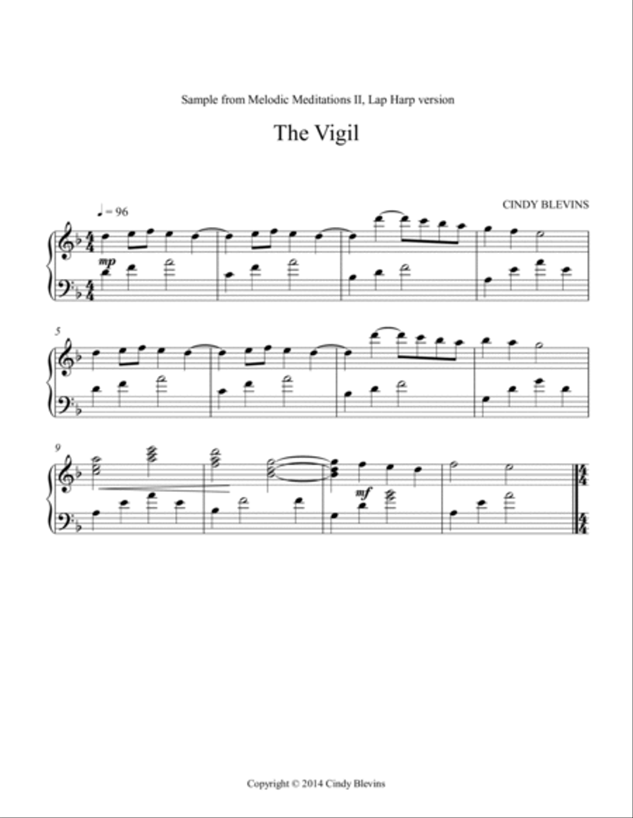 Melodic Meditations II, 10 original solos for Lap Harp Lap Harp scores gallery preview page 2