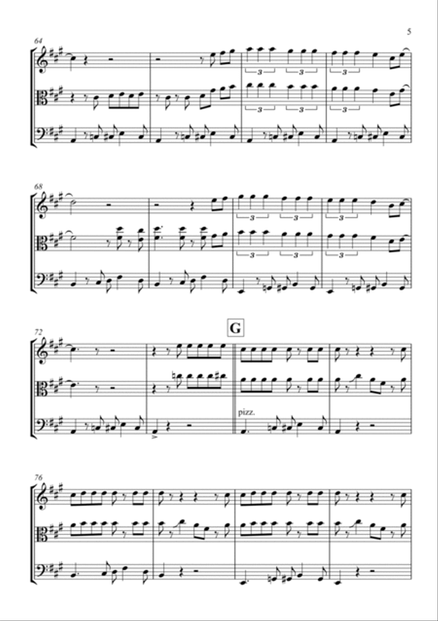 All About That Bass String Trio scores gallery preview page 5