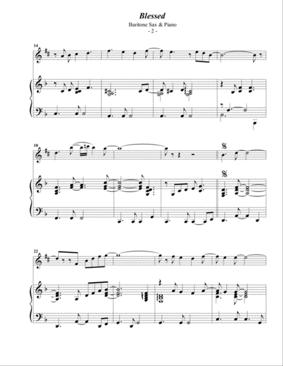 Blessed Baritone Saxophone scores gallery preview page 2
