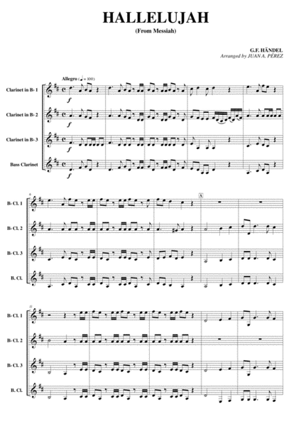 Hallelujah - Clarinet Quartet image number null