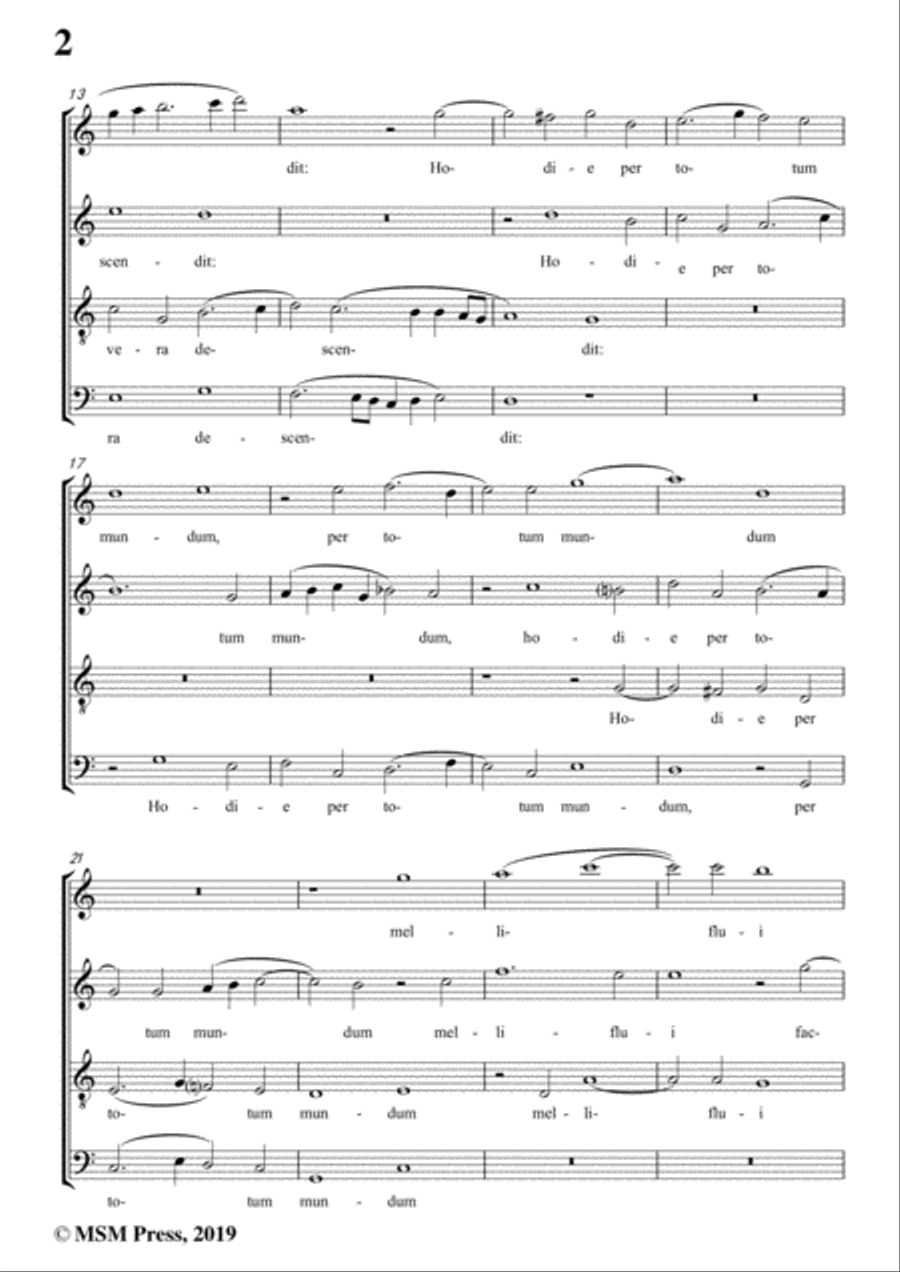 Porta-Hodie nobis de coelo,in C Major,for A cappella 4-Part scores gallery preview page 4