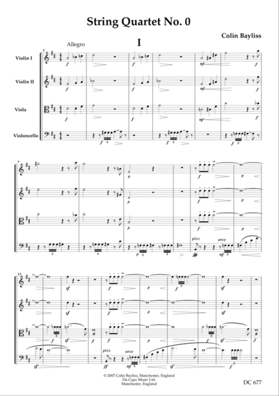 String Quartet No 0 SCORE