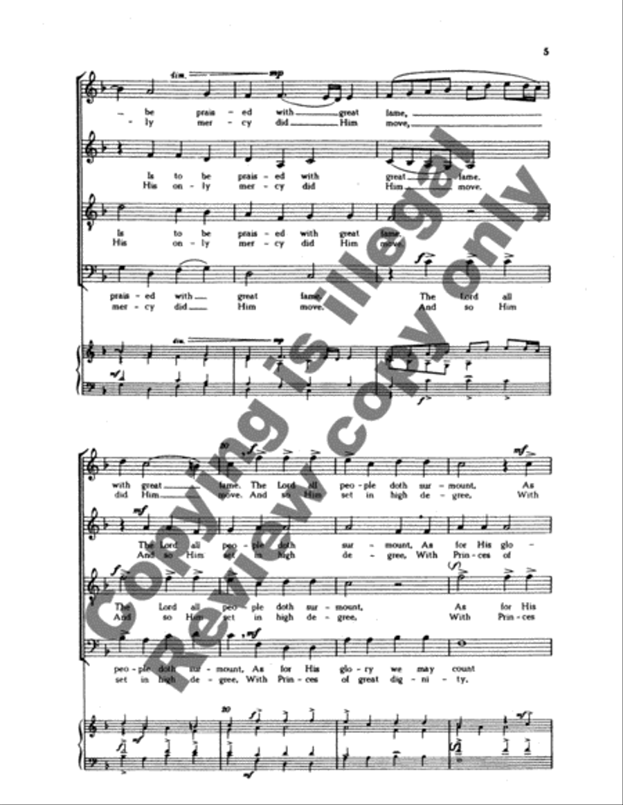Ye Children Who Do Serve the Lord 4-Part scores gallery preview page 4