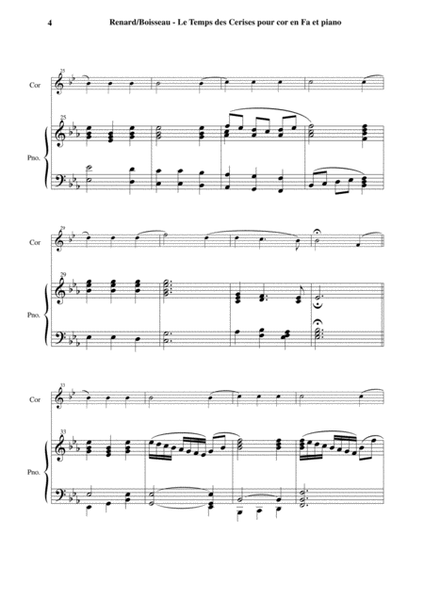 Antoine Renard: Le Temps des Cerises, arranged for F horn and piano