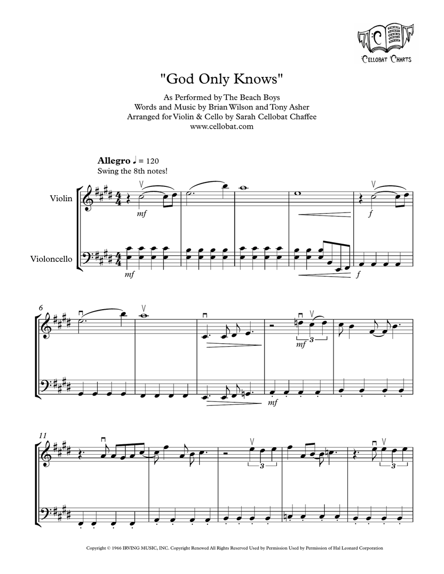 God Only Knows String Duet scores gallery preview page 1
