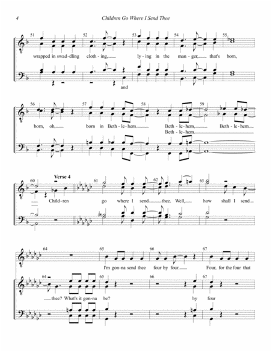 Children Go Where I Send Thee TTBB scores gallery preview page 4