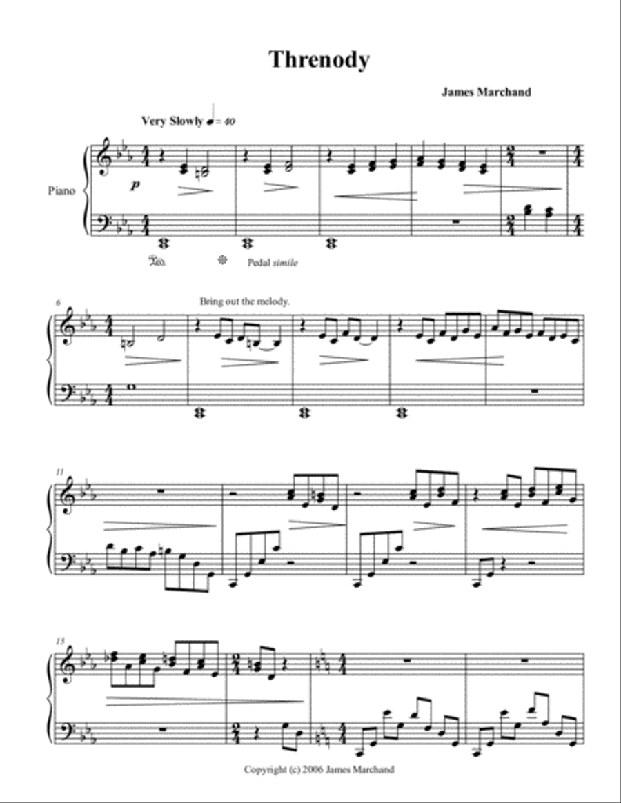 Threnody, for the left hand alone