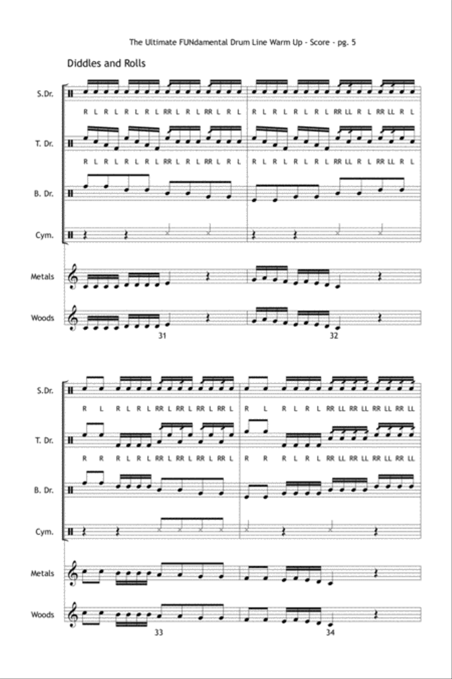 The Ultimate FUNdamental Drum Line Warm Up Percussion scores gallery preview page 6