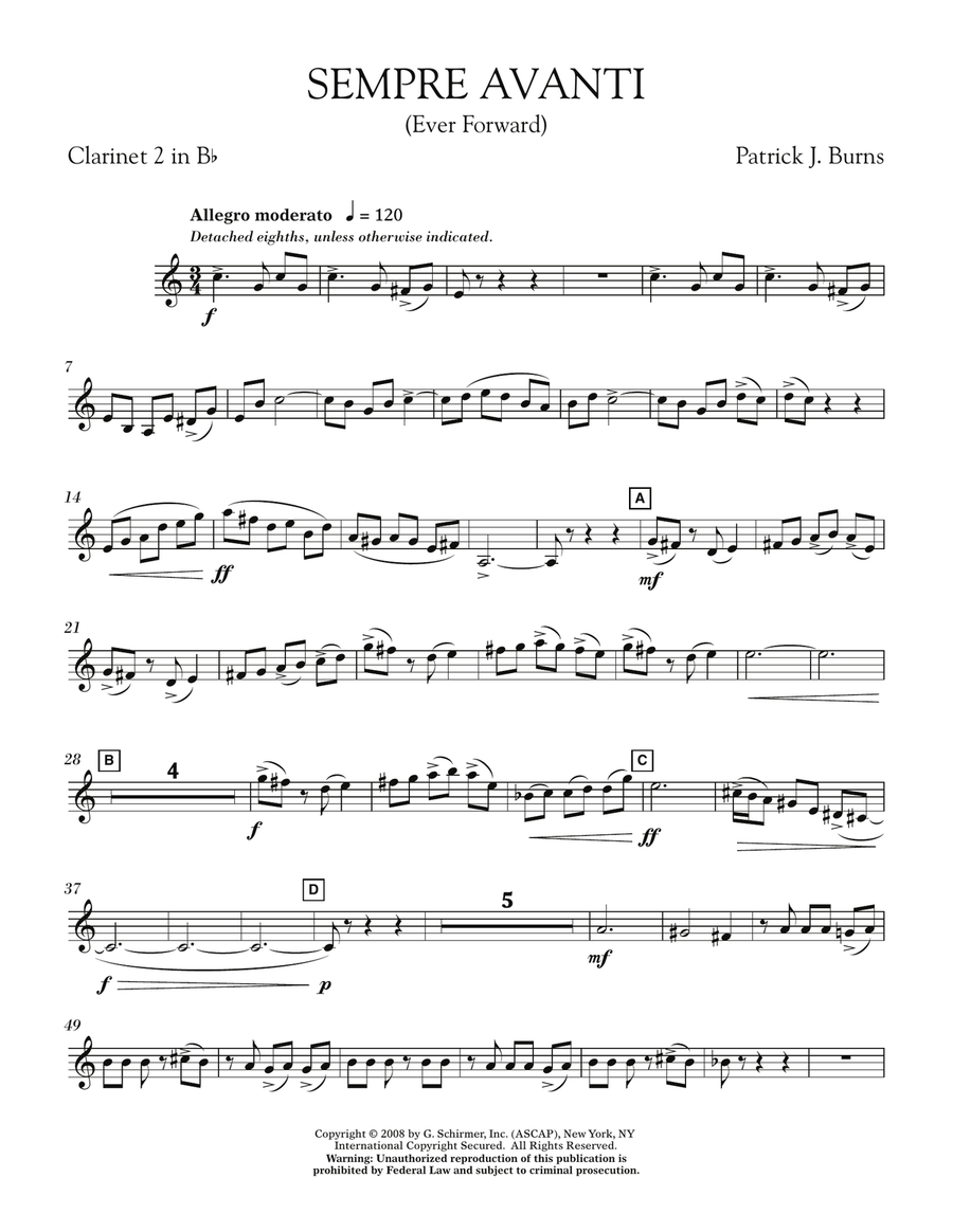Sempre Avanti - Bb Clarinet 2