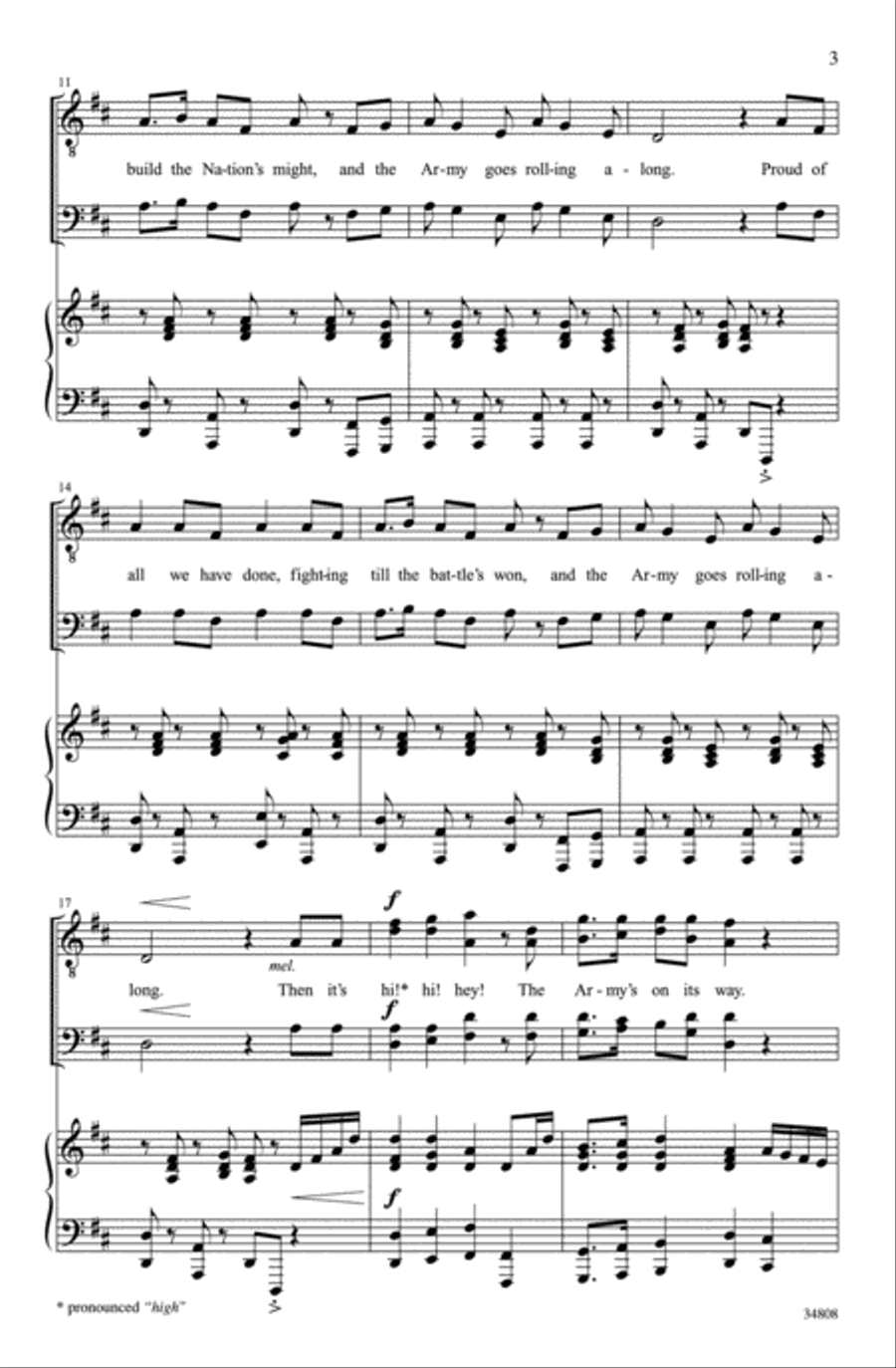 A Tribute to the Armed Services (A Medley) Men's Choir scores gallery preview page 3