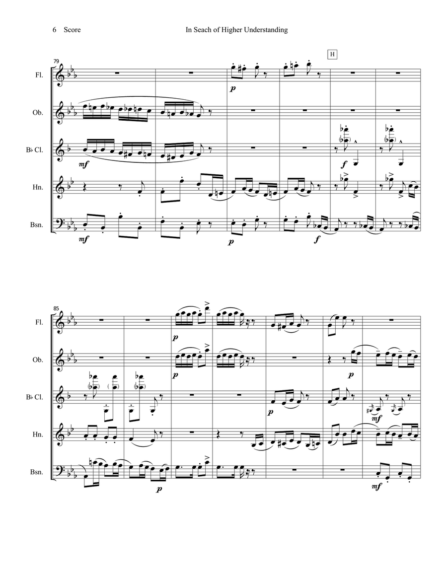 Mahler - In Search of Higher Understanding set for Wind Quintet Woodwind Quintet scores gallery preview page 6
