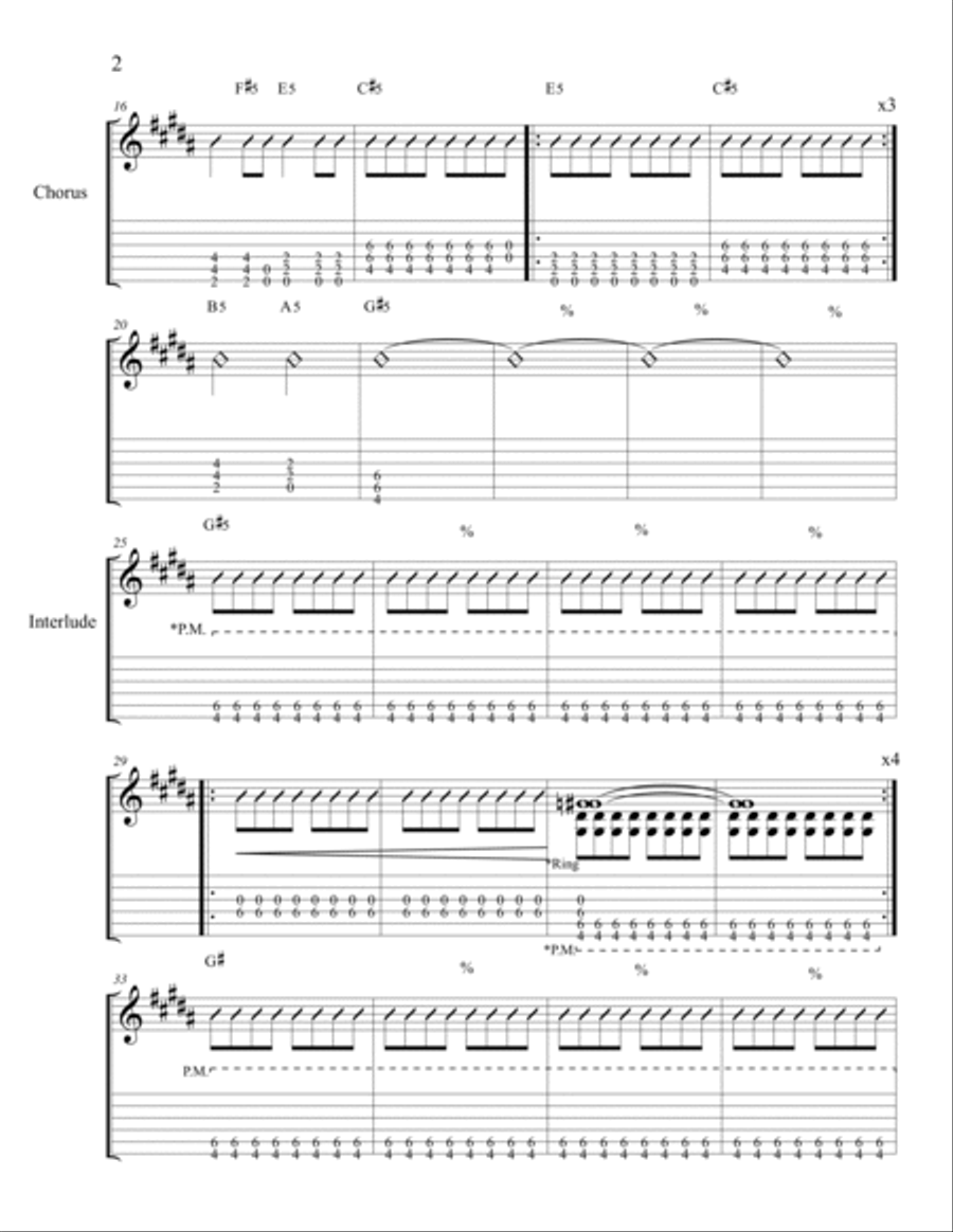 Drain You Guitar Tablature scores gallery preview page 2