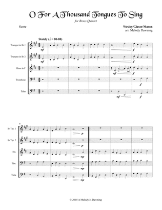 O For A Thousand Tongues To Sing (Brass Quintet)