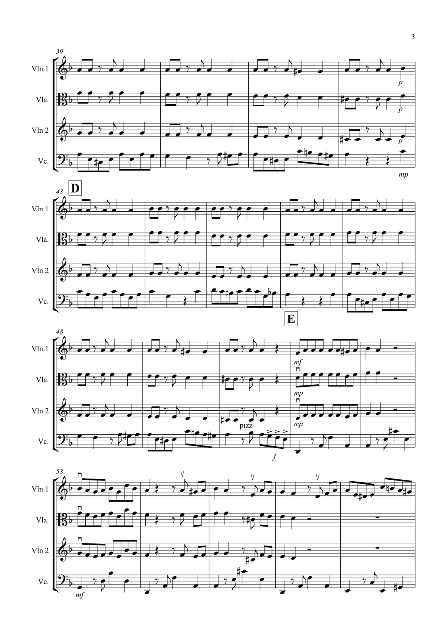 Tango á Trois for String Trio String Trio scores gallery preview page 3