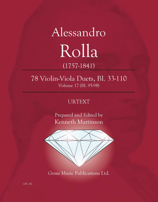 Book cover for 78 Violin-Viola Duets, BI. 33-110 Volume 17 (BI. 95-98)