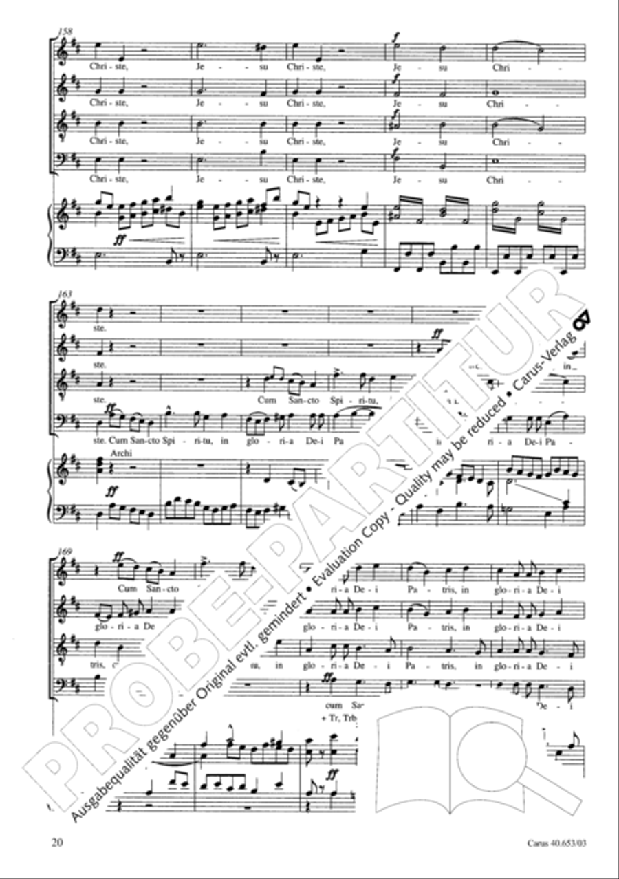 Mass in D Major (Missa in D) 4-Part scores gallery preview page 21