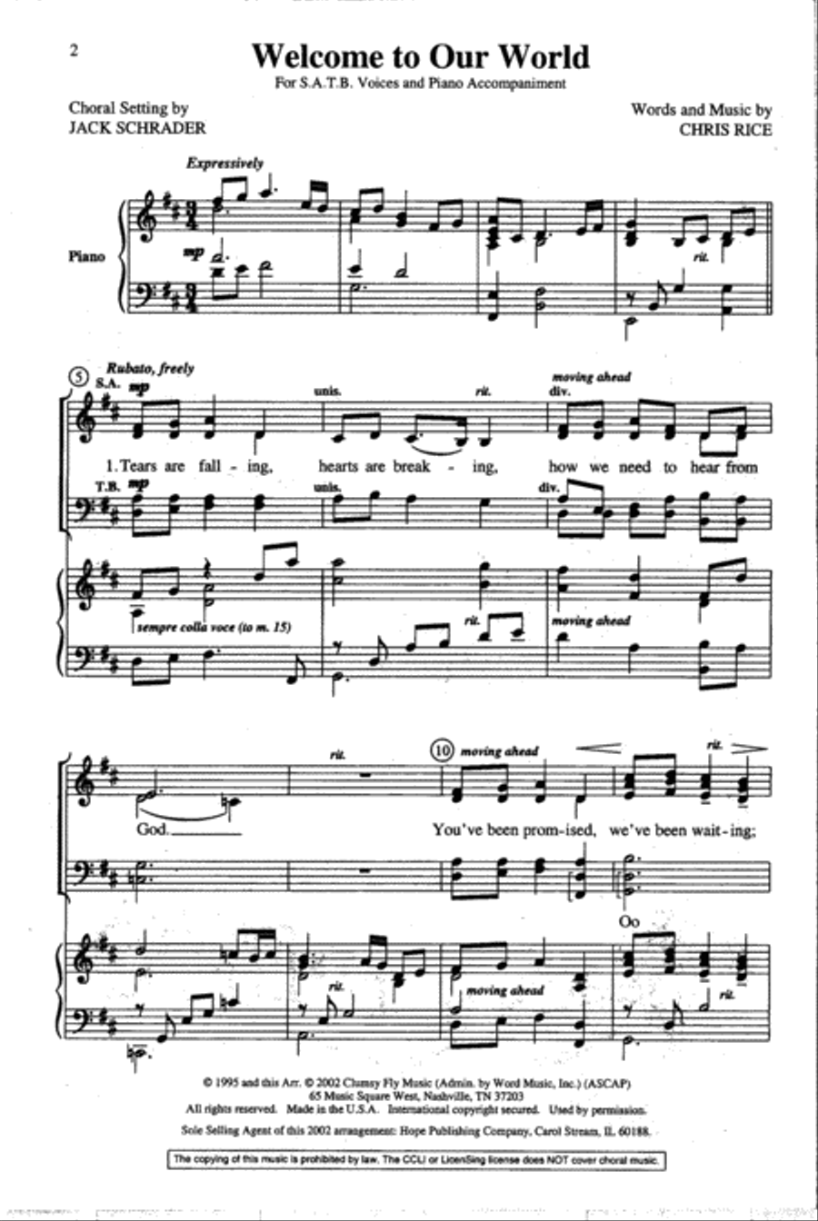 Welcome to Our World 4-Part scores gallery preview page 2