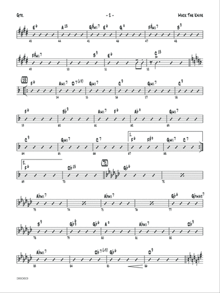 Mack the Knife: Guitar Jazz Ensemble scores gallery preview page 2