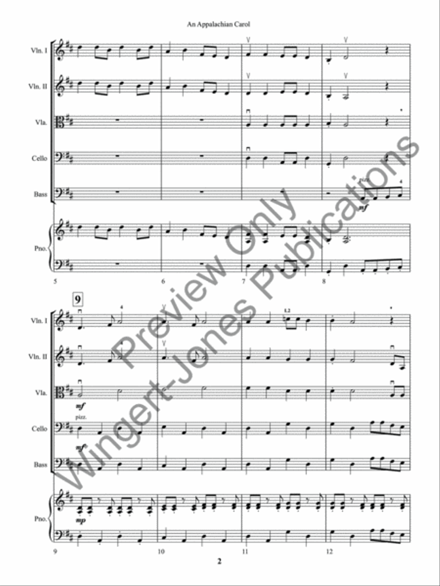 An Appalachian Carol String Orchestra scores gallery preview page 5